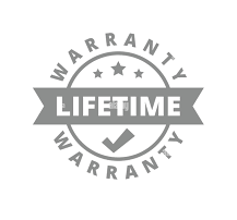 A logo for final walkthrough & lifetime warranty, featuring a circular badge with stars, a checkmark, and a ribbon banner, symbolizing quality assurance.